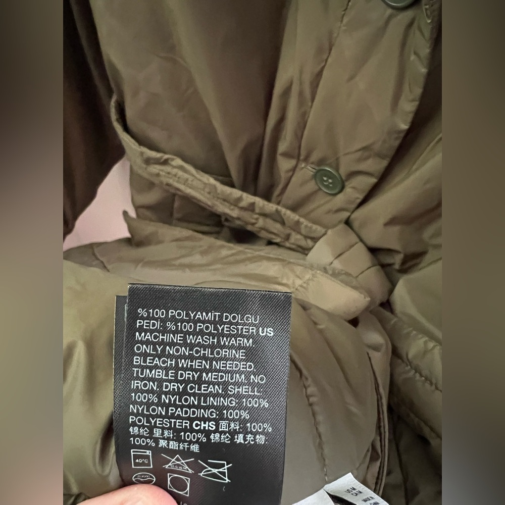 & Other Stories Belted Trench Coat In Olive Green Size Medium New - Picture 11 of 11